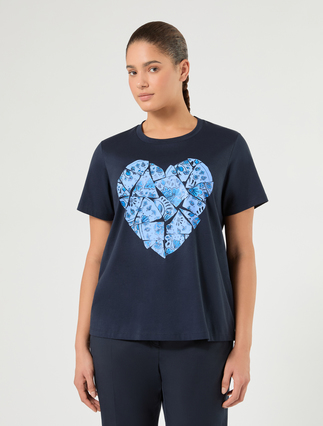 Rhinestone-adorned jersey T-shirt - AVIO - Marina Rinaldi - 3