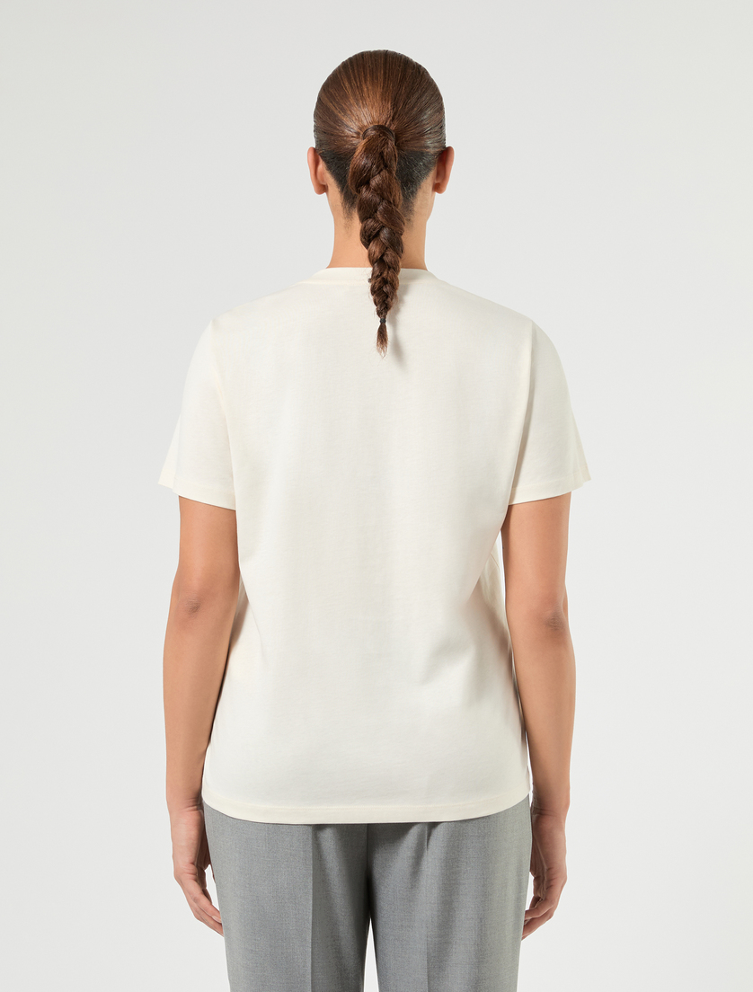 Rhinestone-adorned jersey T-shirt - IVORY - Marina Rinaldi - 4