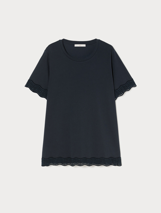 Jersey T-shirt with lace detail - Marina Rinaldi