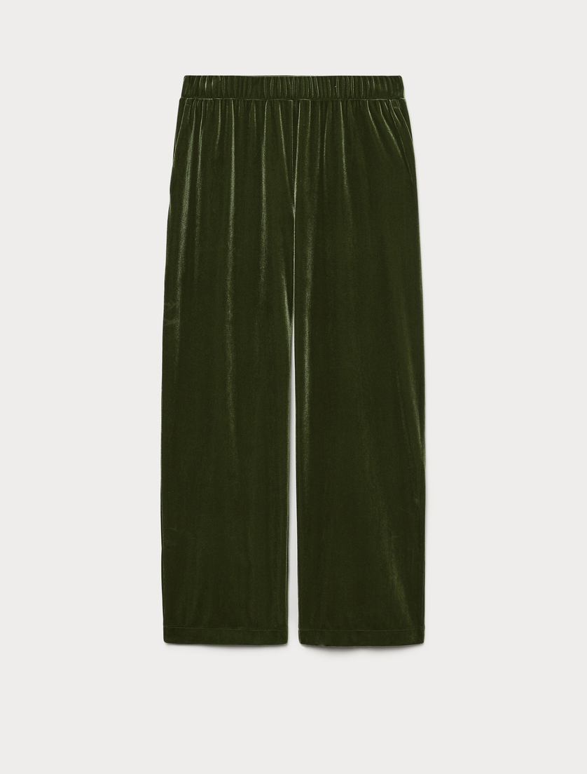 Velvet jersey trousers - GREEN - Marina Rinaldi