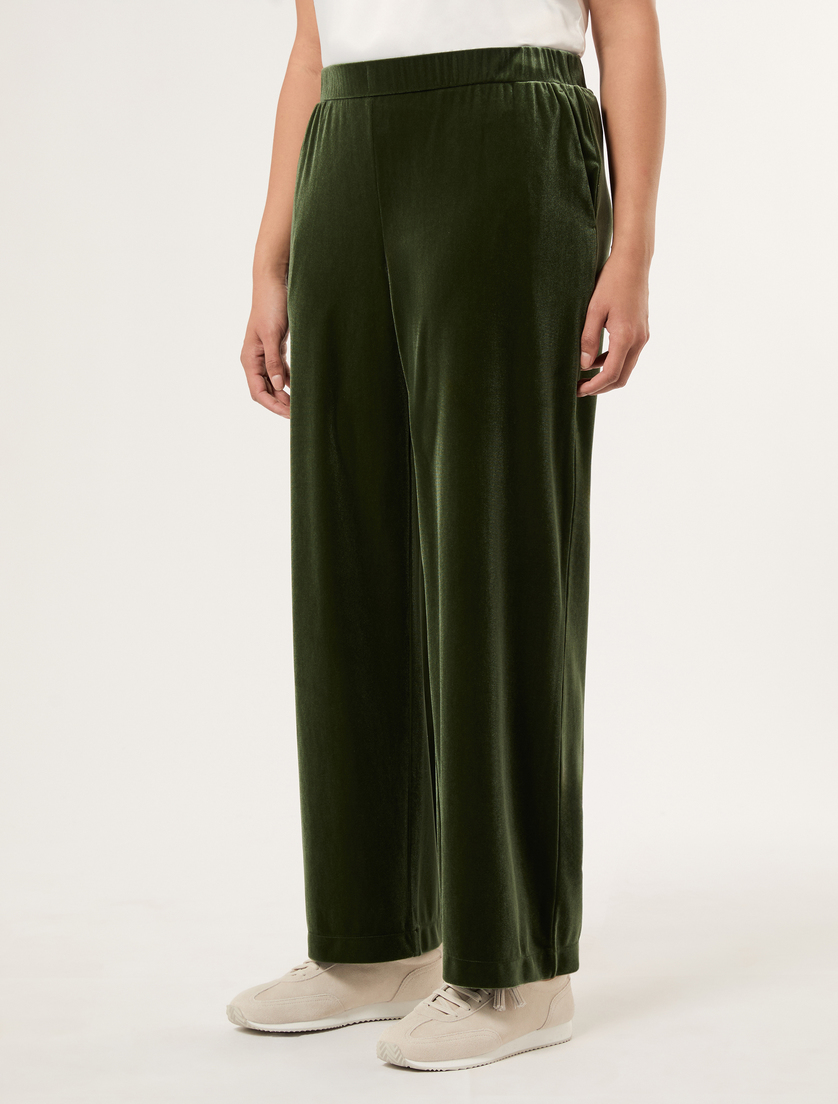 Velvet jersey trousers - GREEN - Marina Rinaldi - 3