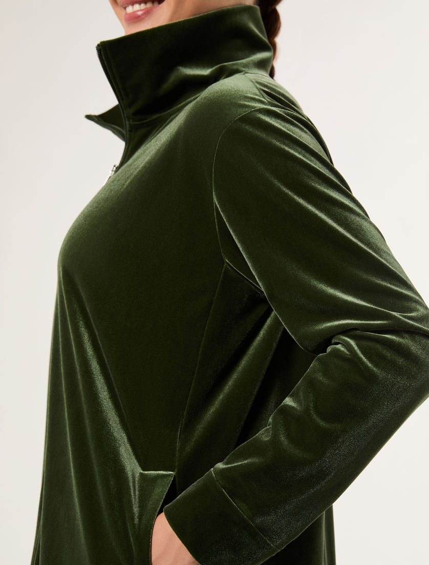 Velvet jersey jacket - GREEN - Marina Rinaldi - 5
