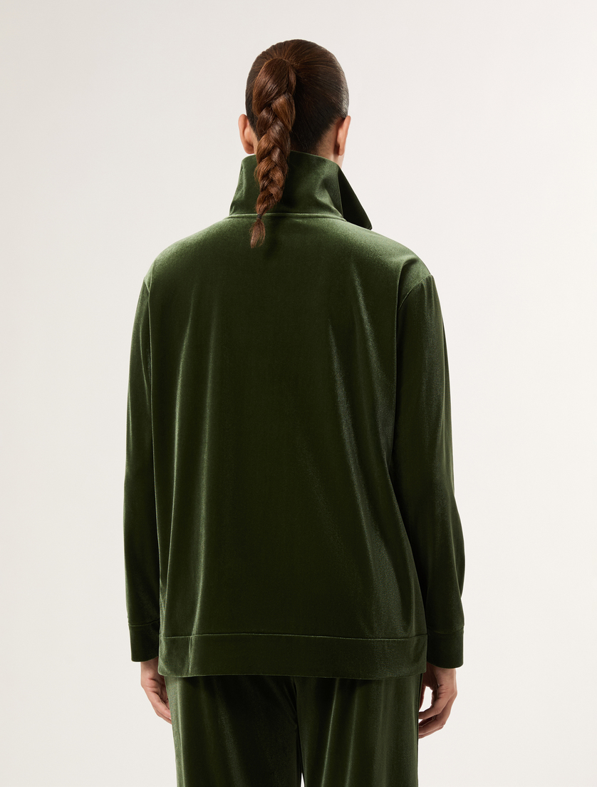 Velvet jersey jacket - GREEN - Marina Rinaldi - 4
