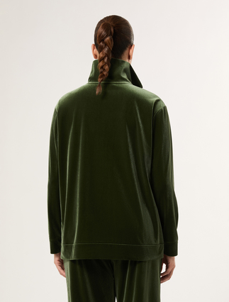 Velvet jersey jacket - GREEN - Marina Rinaldi - 4