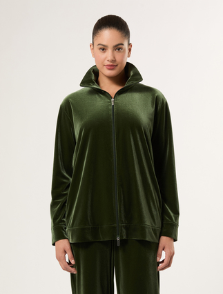 Velvet jersey jacket - GREEN