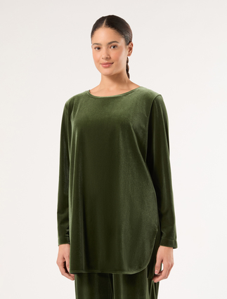 Velvet blouse - GREEN - Marina Rinaldi - 3