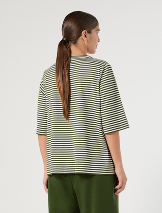 Cotton jersey T-shirt - SAGE GREEN - Marina Rinaldi - 4