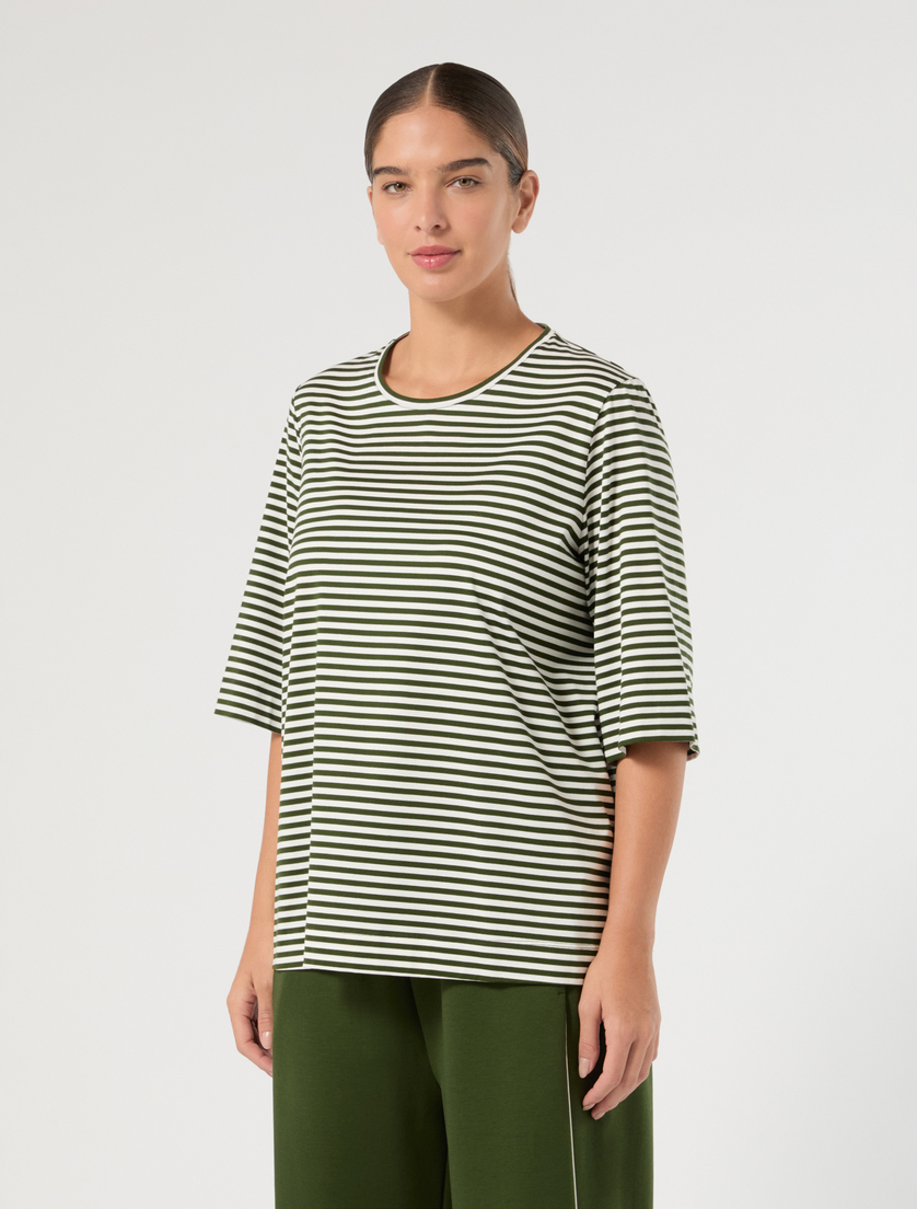 Cotton jersey T-shirt - SAGE GREEN - Marina Rinaldi - 3